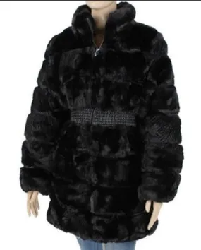 Faux Fur Coat With Elastic Waist Band (3 Colors)