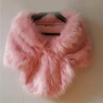 Faux Fur Coat Women Evening Party Wraps-many colors available
