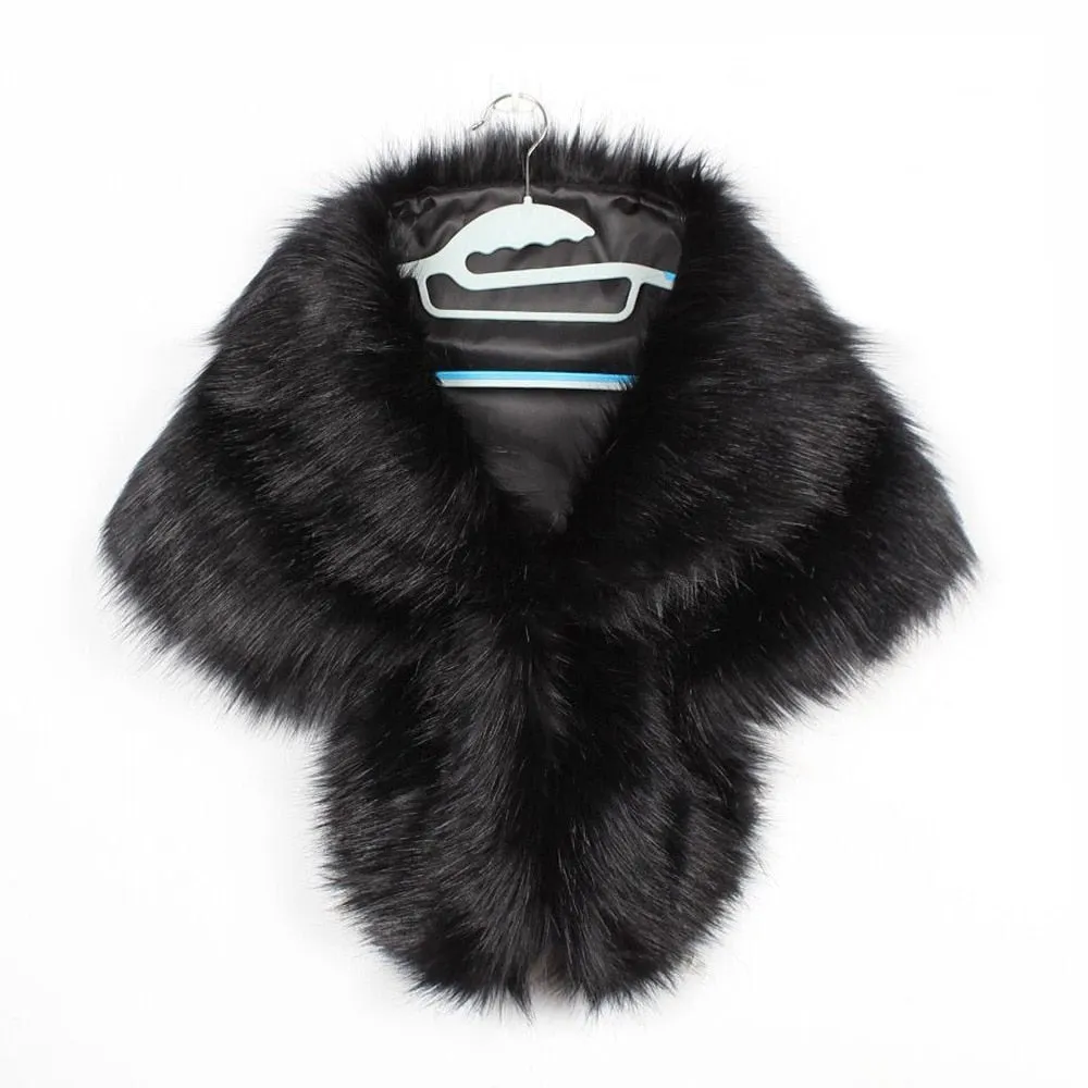 Faux Fur Coat Women Evening Party Wraps-many colors available