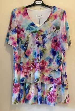 Floral Chiffon Top & Skirt - Georgedé