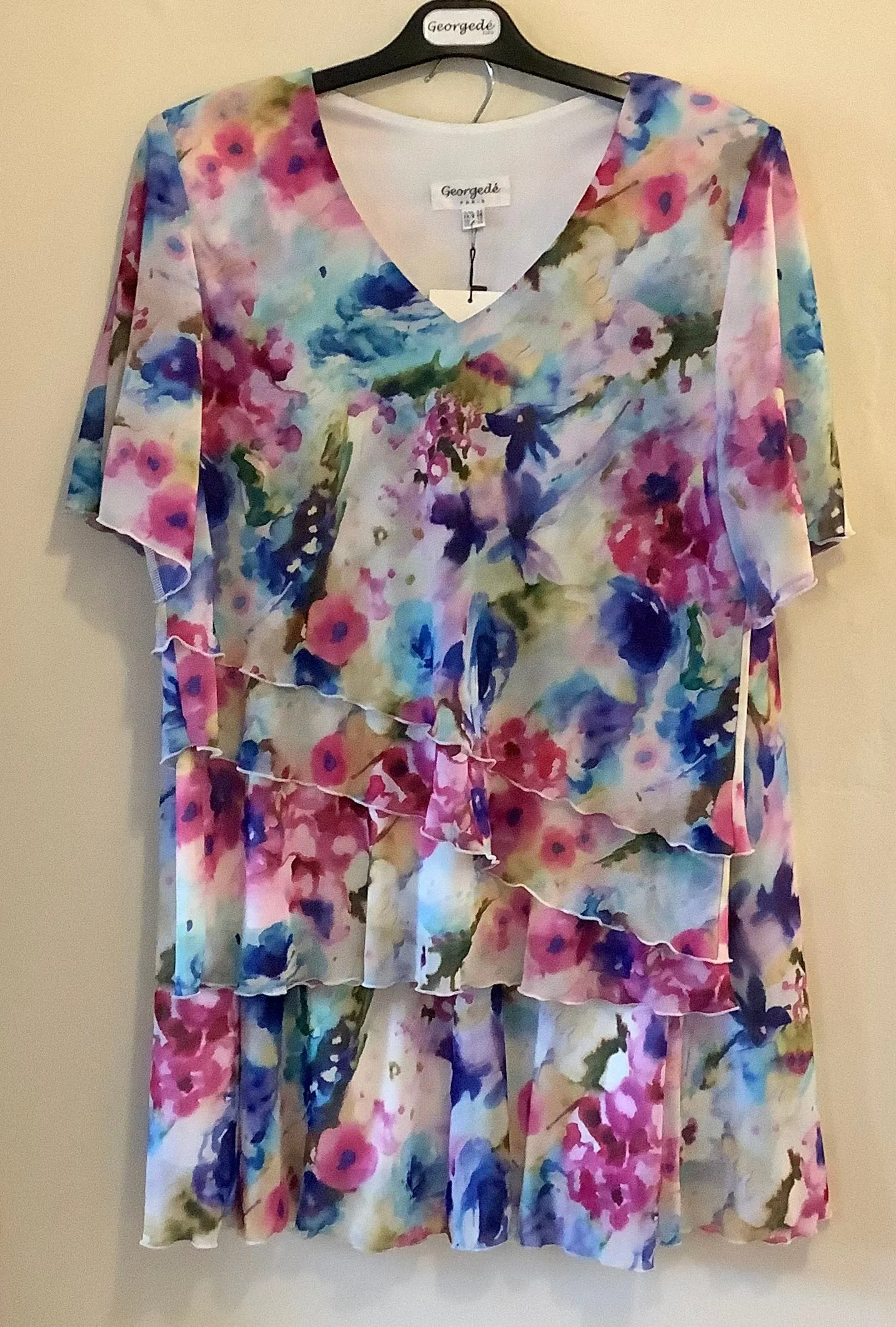Floral Chiffon Top & Skirt - Georgedé