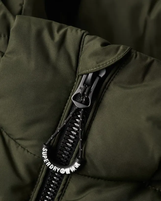 Fuji Padded Gilet in Dark Moss Green
