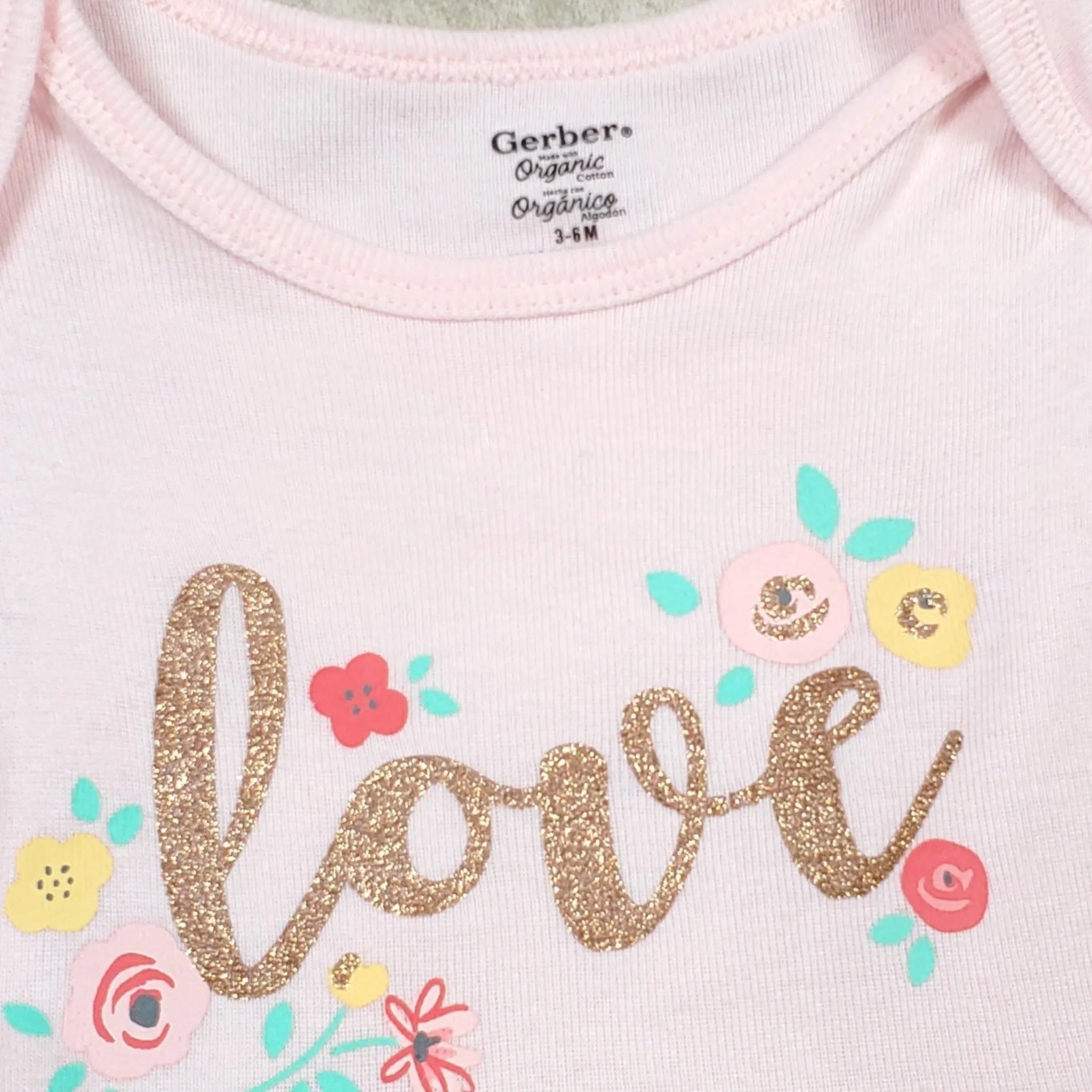 Gerber Baby Girls Pink Love Tutu Bodysuit 3-6M