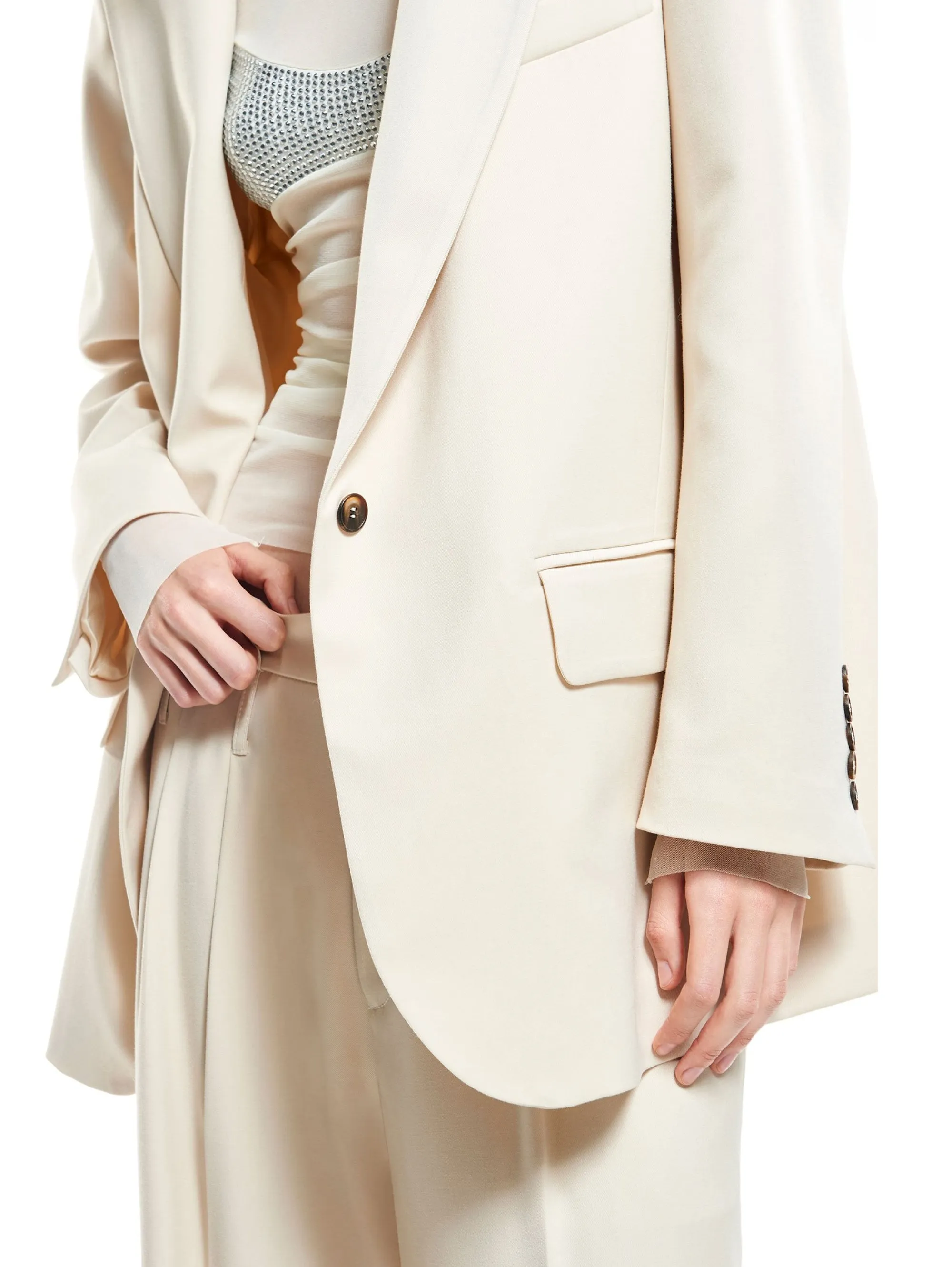Giacca Over Monopetto Beige