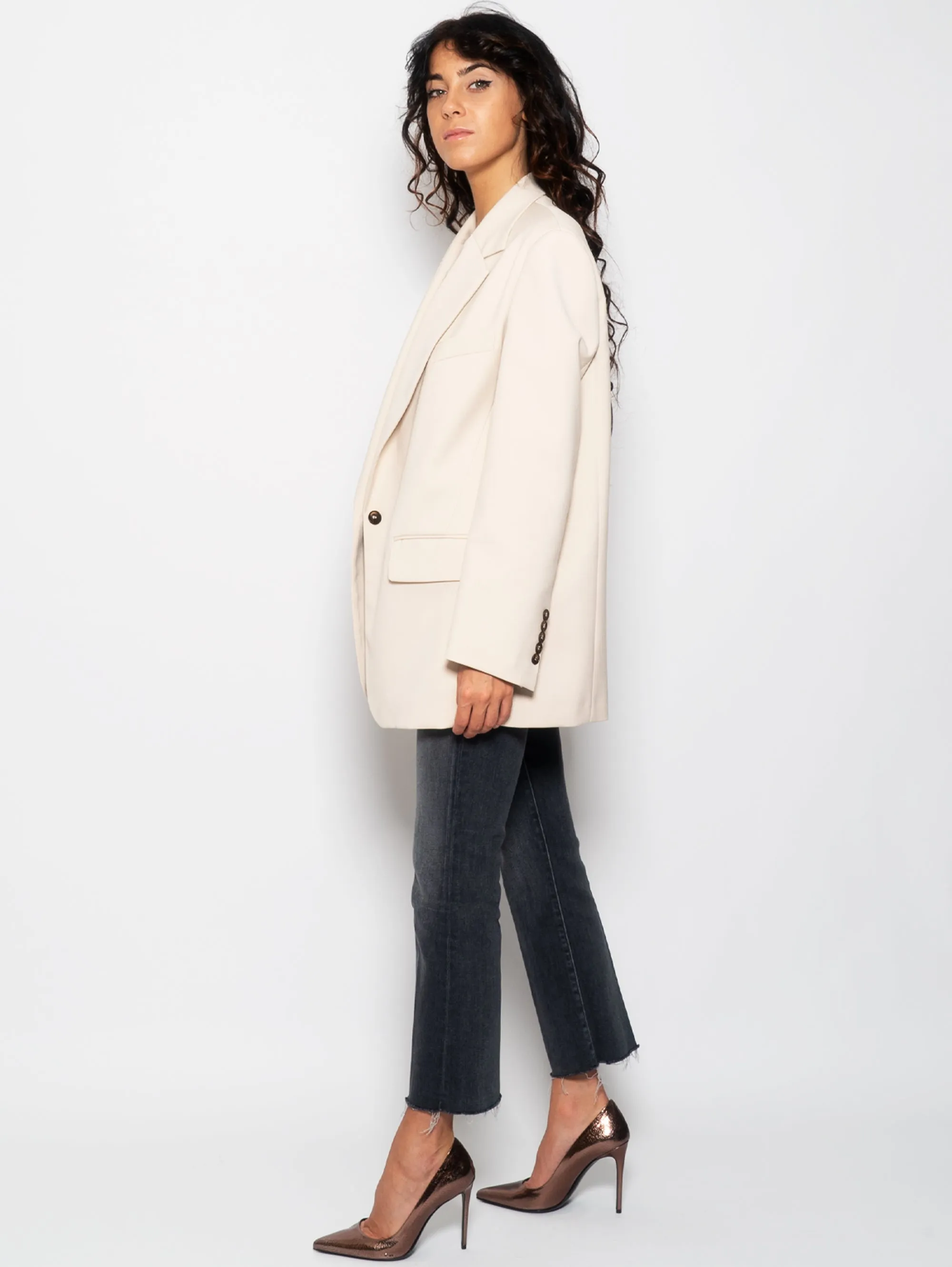 Giacca Over Monopetto Beige