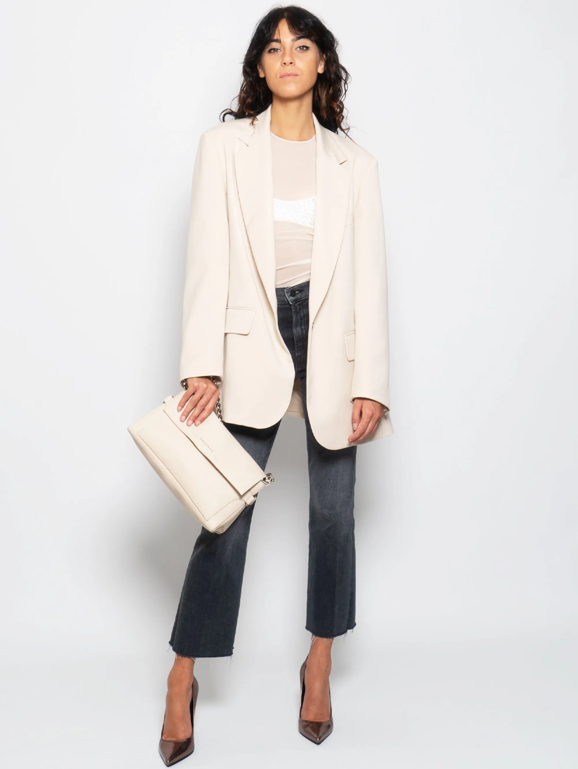 Giacca Over Monopetto Beige