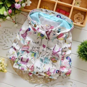 Graffiti Printing Hooded Toddler Jackets
