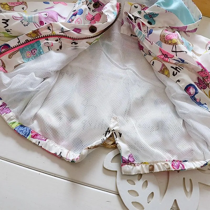 Graffiti Printing Hooded Toddler Jackets