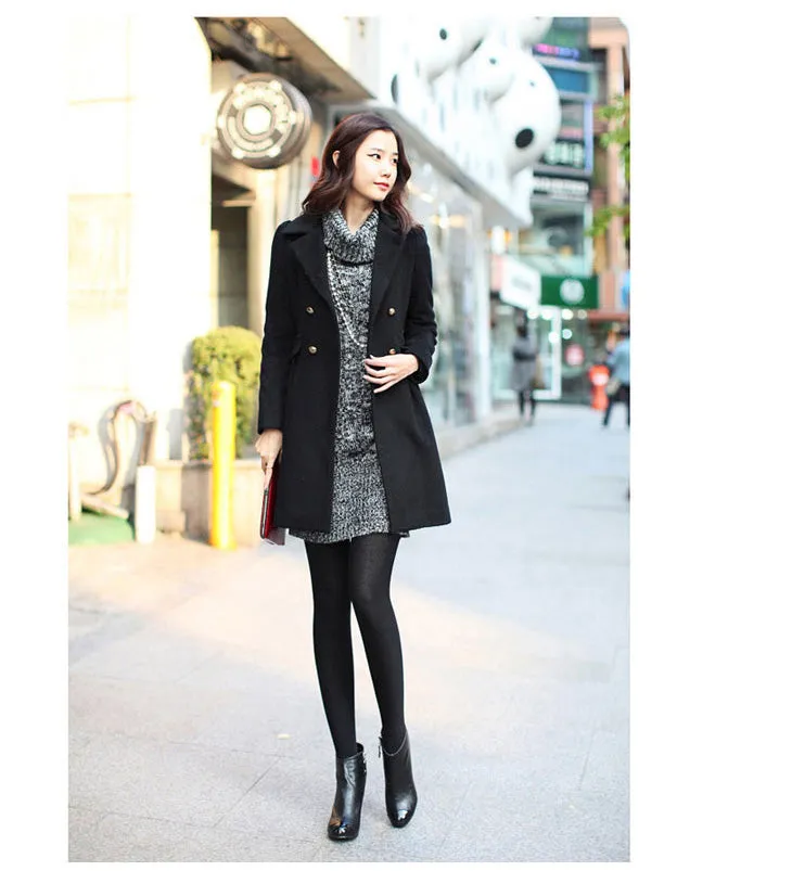 Grey Turtleneck Thick Pullover Sweater Dress