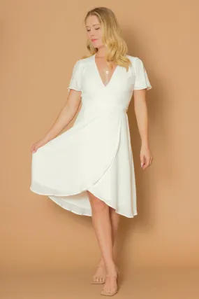 Hayes Flutter Sleeve Wrap Dress