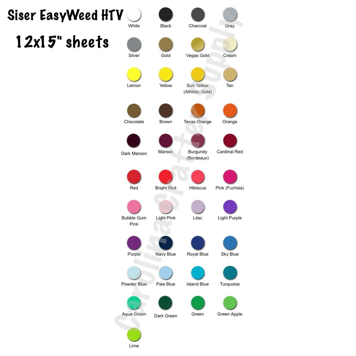 Heat Transfer Vinyl Value Pack Siser EasyWeed HTV 10, 25, 40 or 50 Sheet Pack Free Shipping! You Pick The Pack Size & Colors 12x15 Sheets Iron-On Vinyl Heat Transfer Vinyl