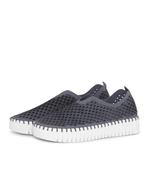 Ilse Jacobsen Tulip Platform Slip On in Blue Grey