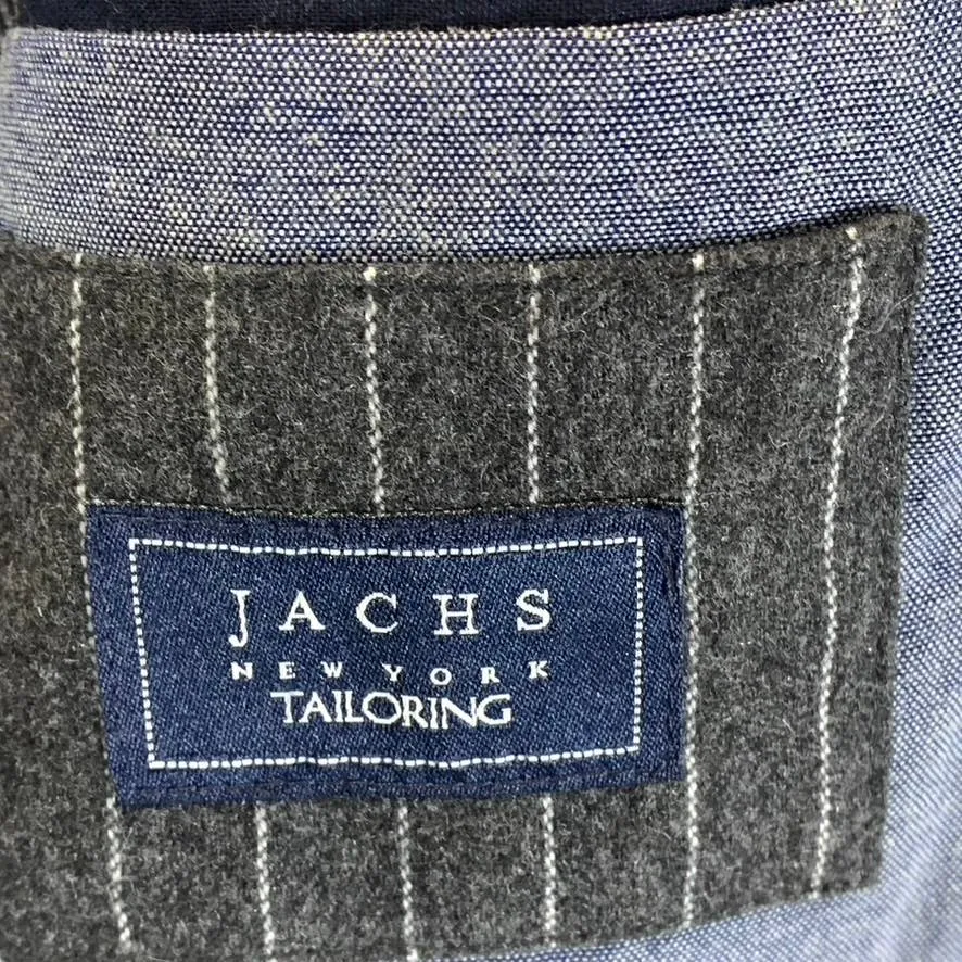JACHS NEW YORK Men's Gray Classic-Fit Two-Button Blazer SZ NA