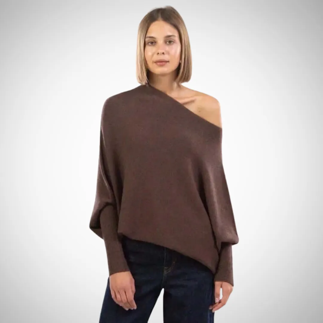 Jennifer Asymmetric Shoulder Sweater
