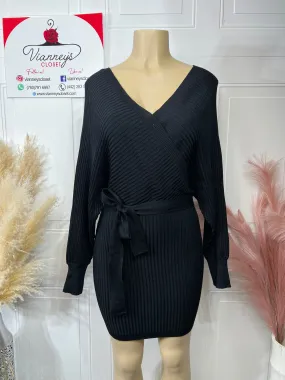 Karla Cocoa Brown Or Black Dolman Sleeve Sweater Dress