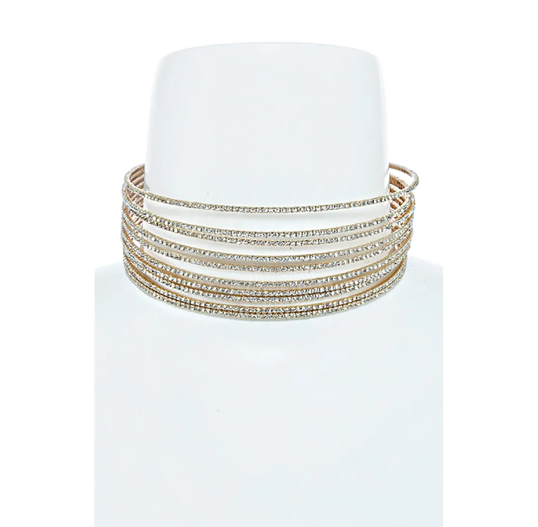 Layered Rhinestone Choker