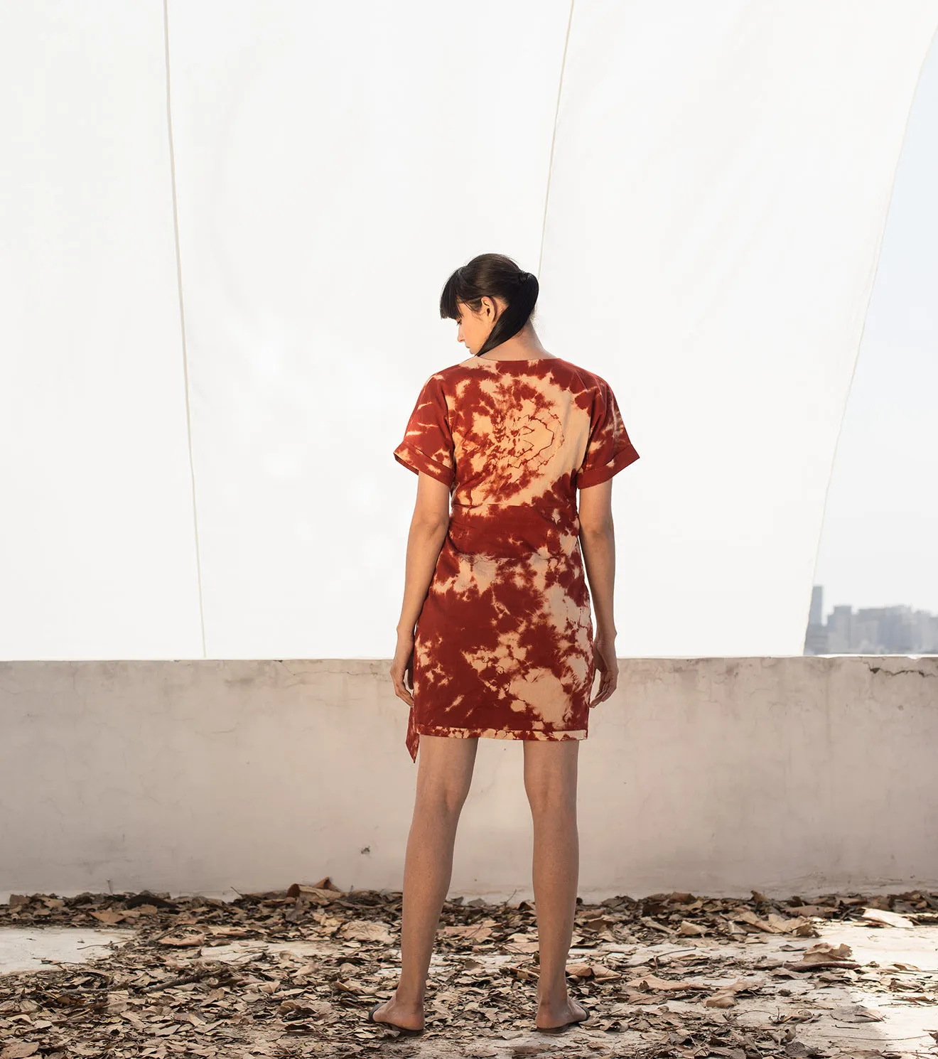 Light and Shadow Wrap Dress