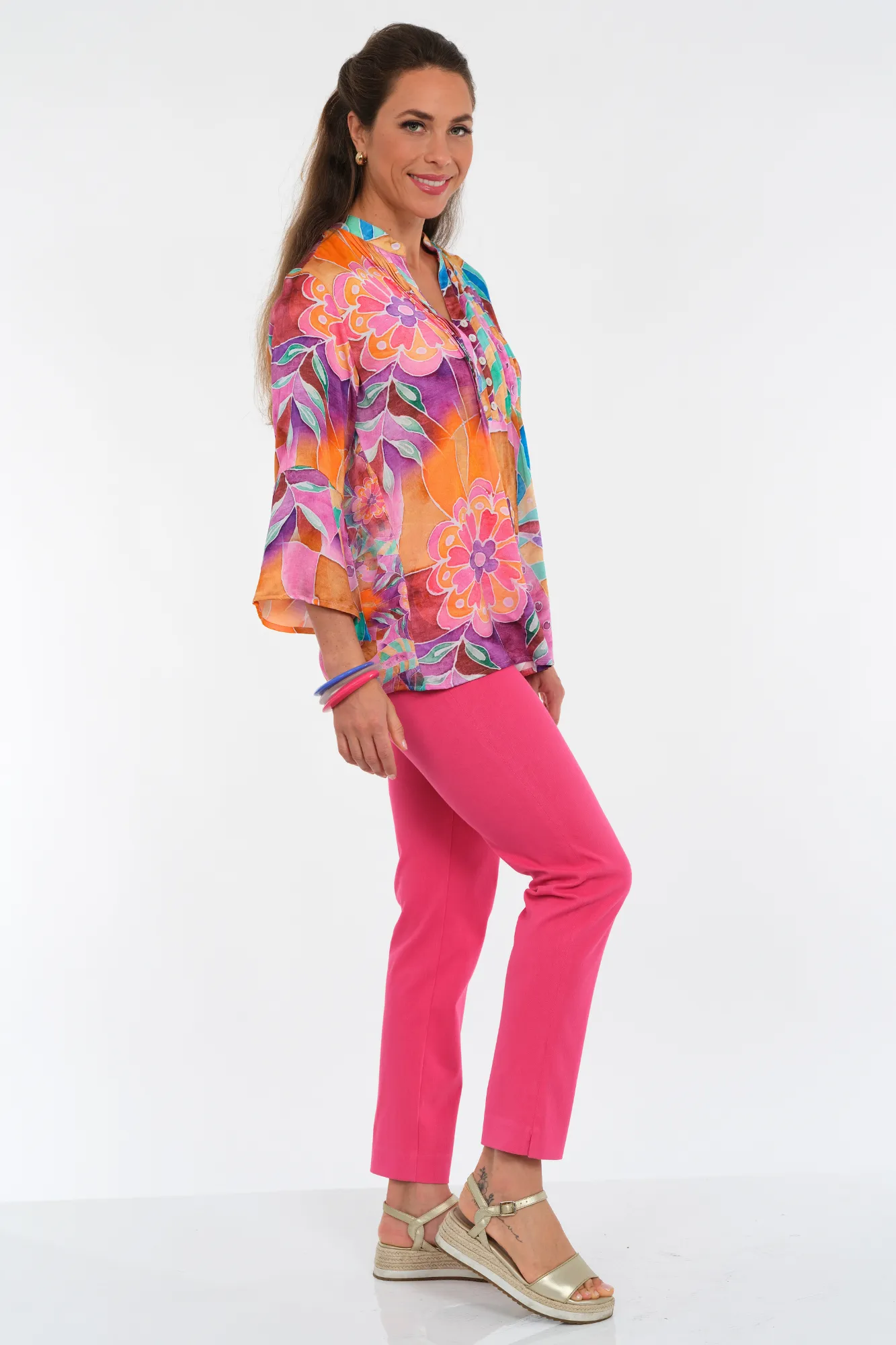 LIOR Women's Floral Tunic Pull Over Blouse - "Jules"