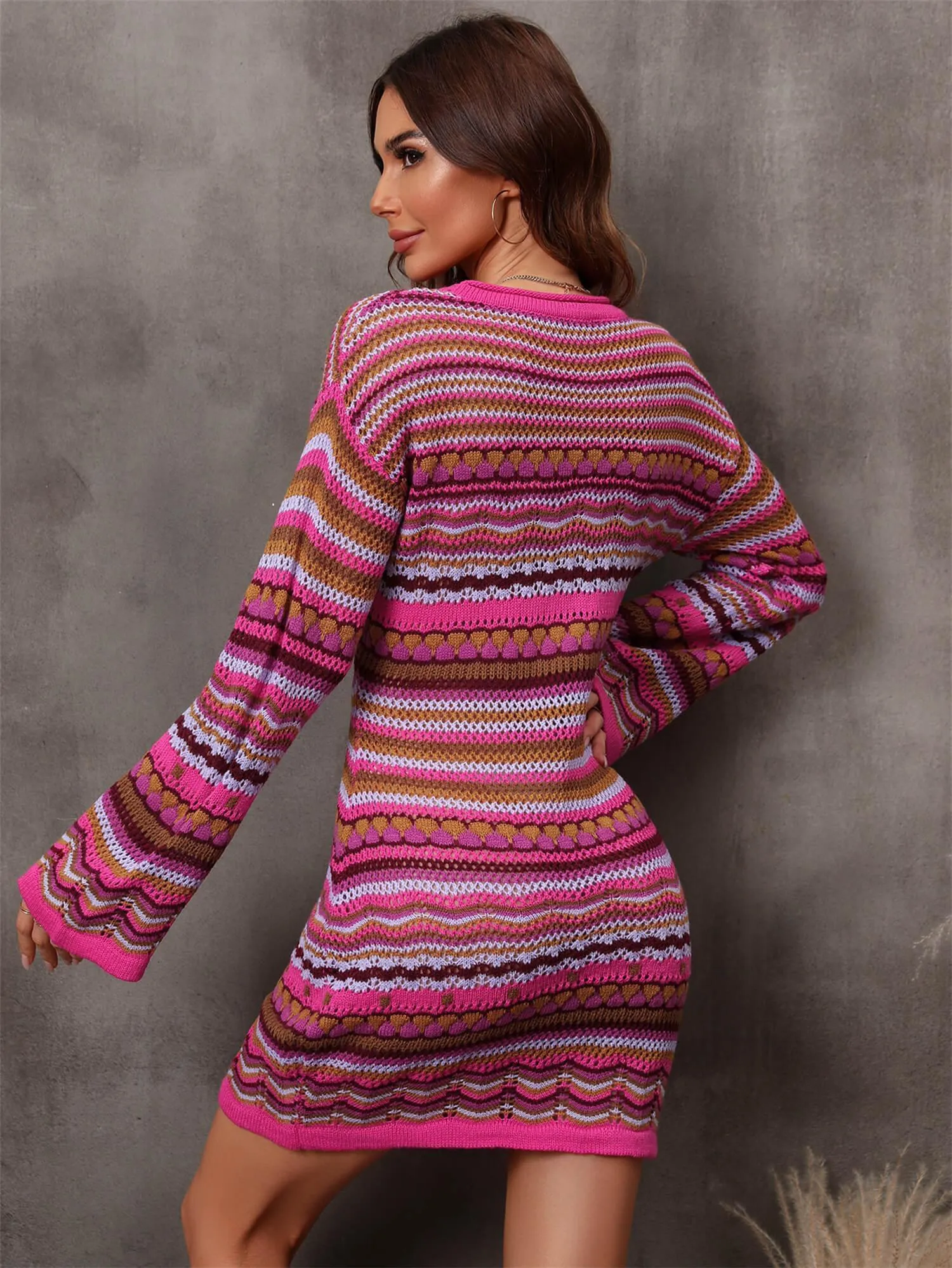 Live Boldly Stripe Mini Sweater Dress