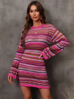 Live Boldly Stripe Mini Sweater Dress