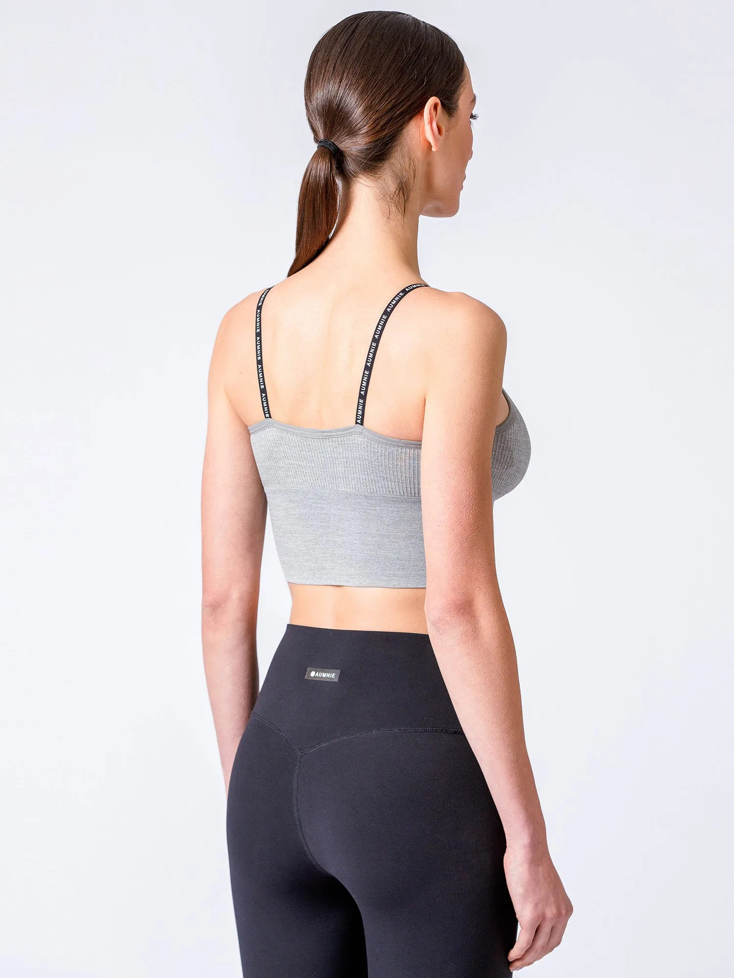 LOGO RIBBED TANK, LIGHT GRAY