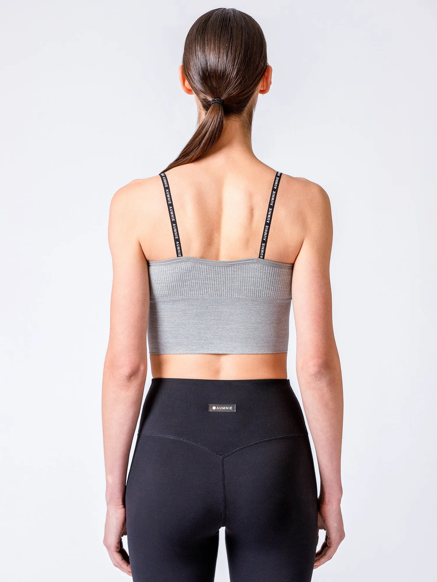 LOGO RIBBED TANK, LIGHT GRAY