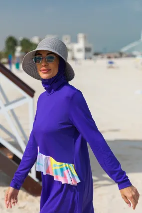 Lycra Purple Burkini Modest Swimwear M2321