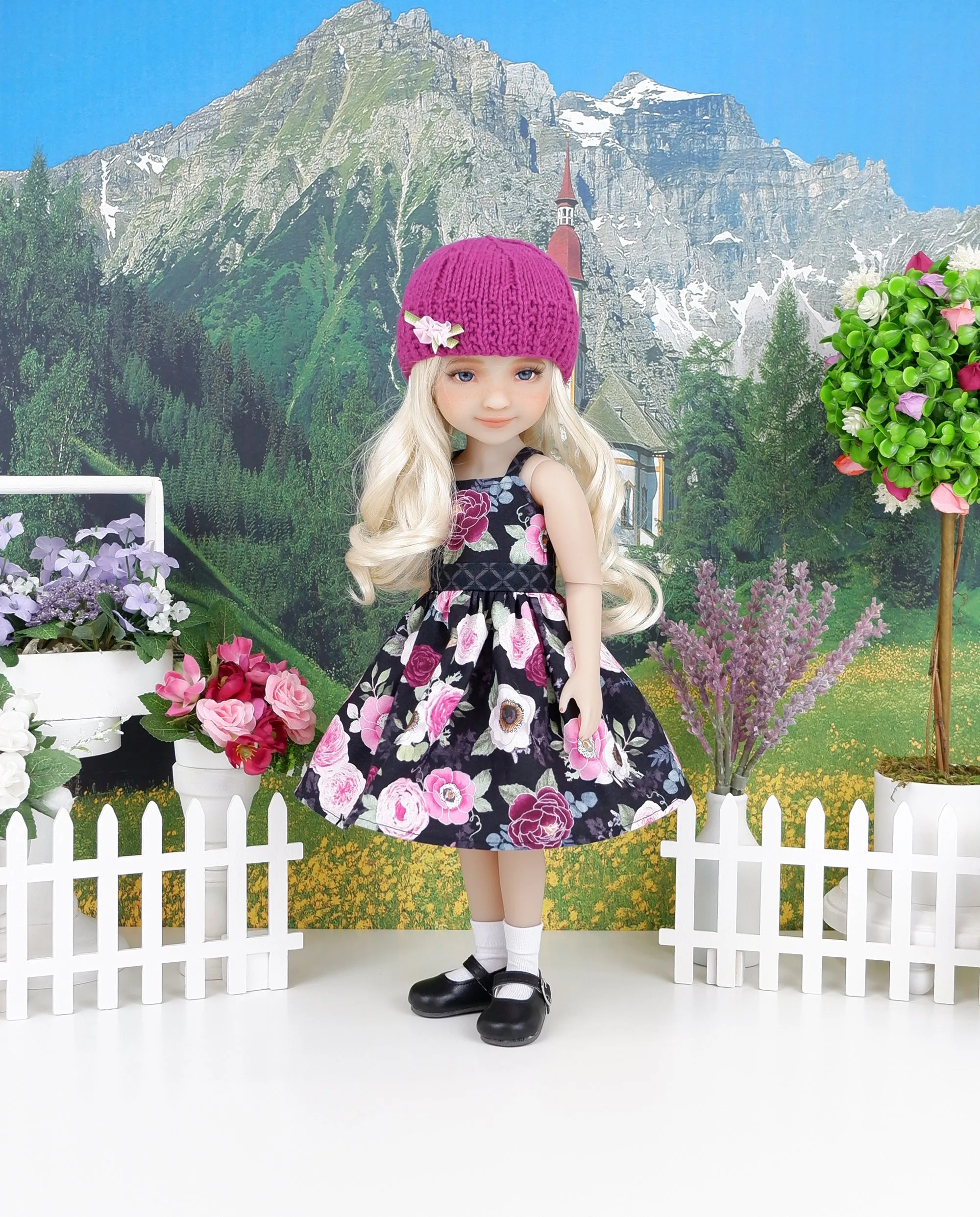 Majestic Roses - dress and sweater set with shoes for Ruby Red Fashion Friends doll
