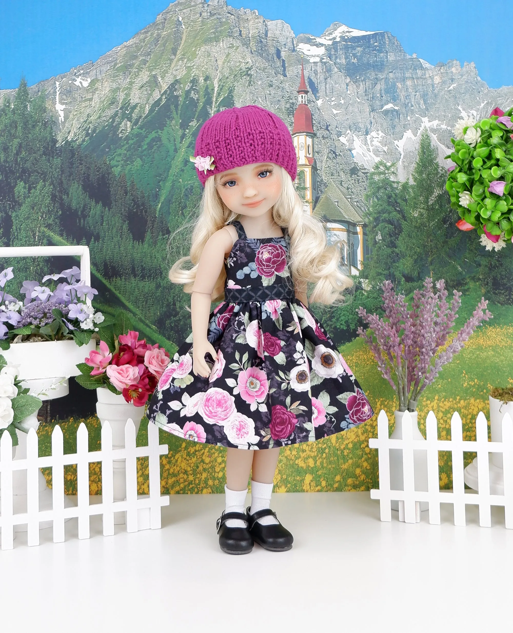 Majestic Roses - dress and sweater set with shoes for Ruby Red Fashion Friends doll