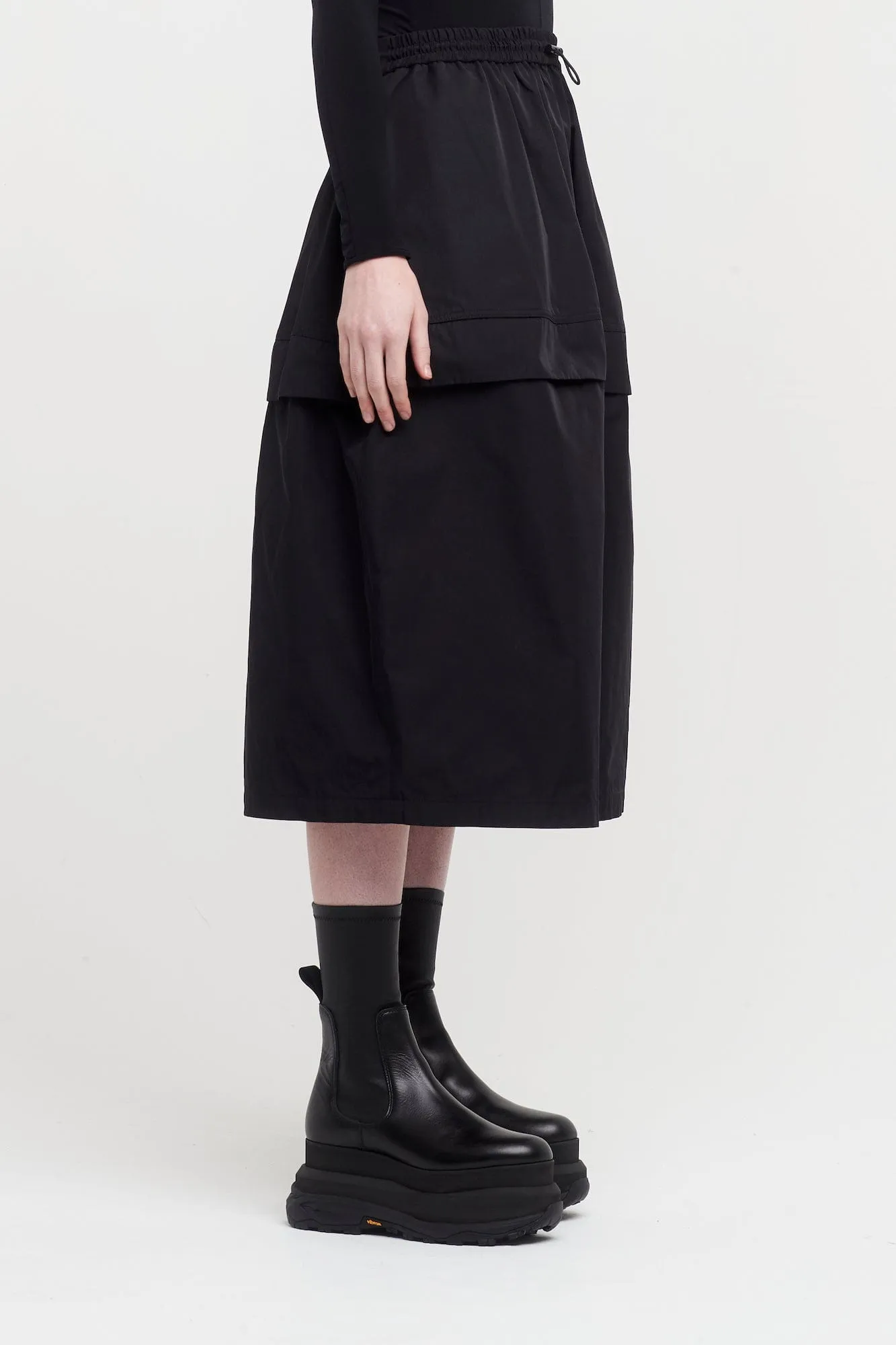 Melitta Baumeister Black Crunchy Taffeta Track Skirt