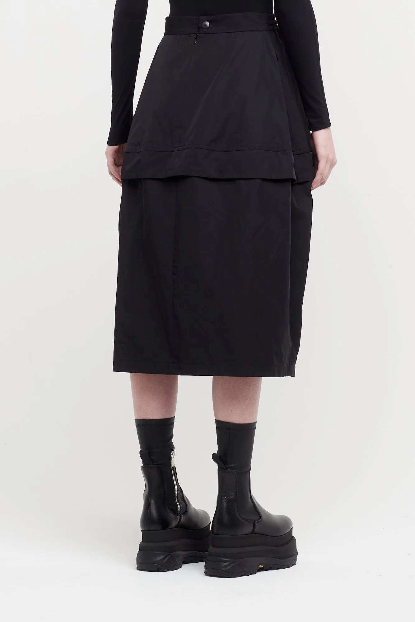 Melitta Baumeister Black Crunchy Taffeta Track Skirt