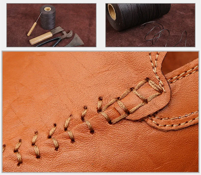 Men's Summer Genuine Leather Casual Slip On Handmade Loafers | Plus Size