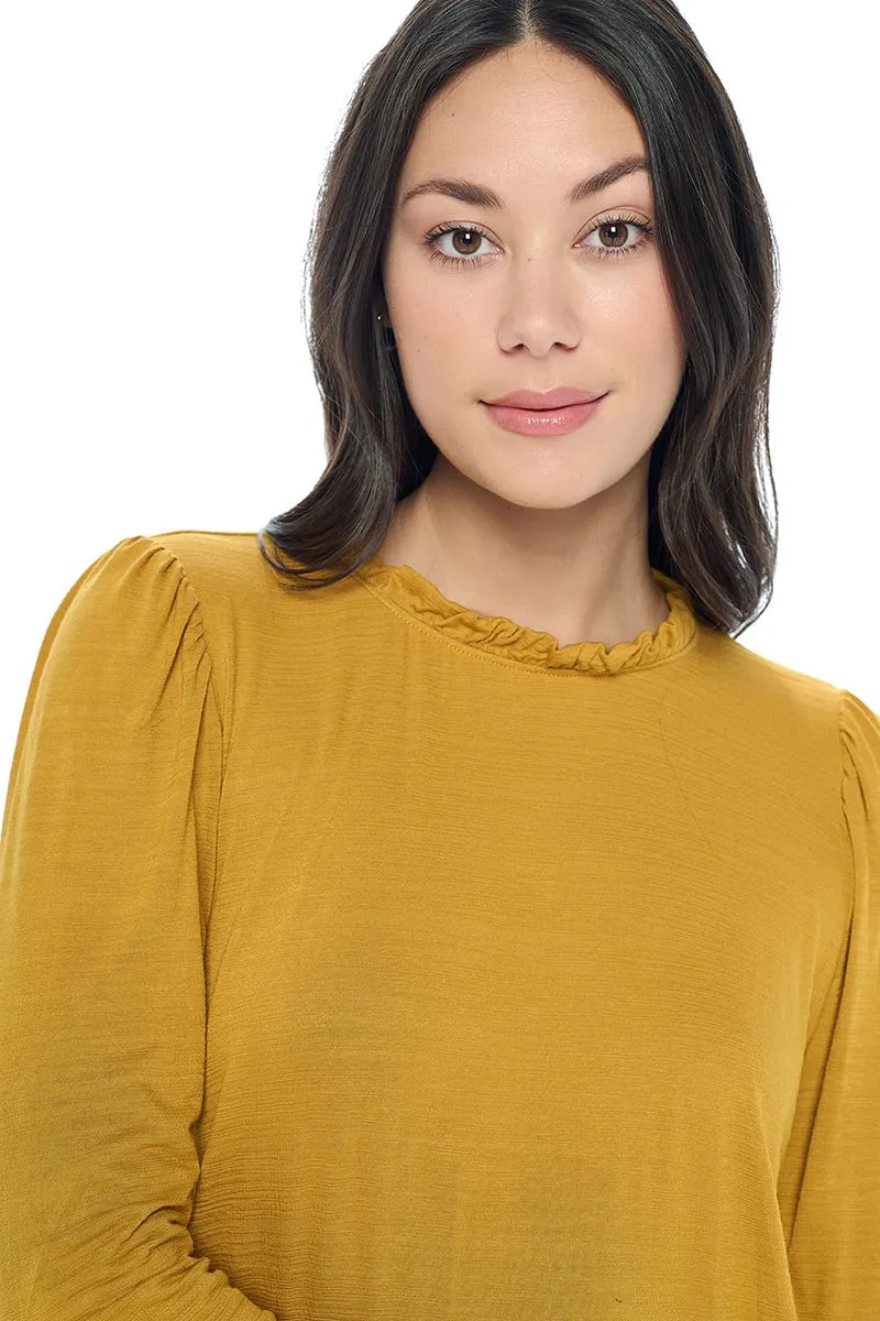 Myra Three Quarter Sleeve Slub Tee