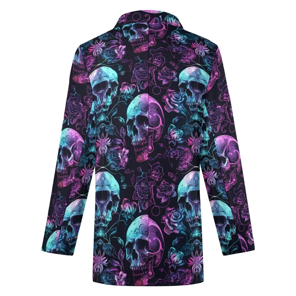 Neon Skull Style Casual Suit Jacket