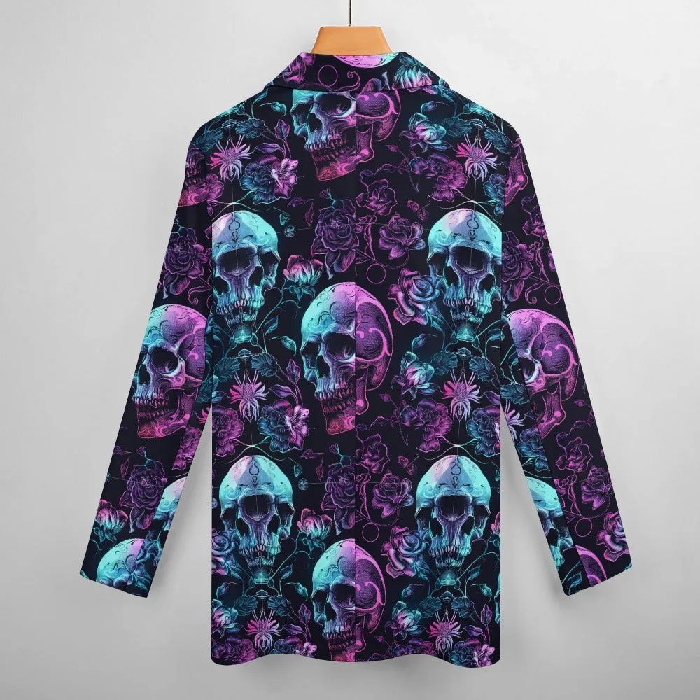 Neon Skull Style Casual Suit Jacket