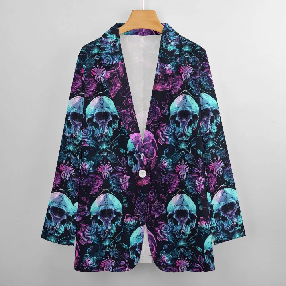 Neon Skull Style Casual Suit Jacket