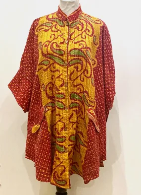 NEW  Button Down Easy Cotton Tunic (Rust/Marigold)