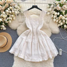 Niche Pleated Apricot Slip Dress