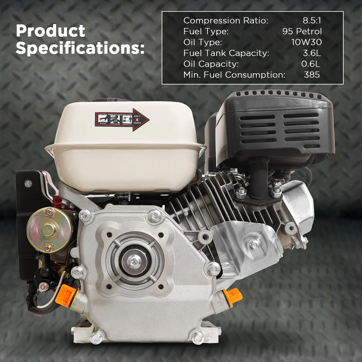 NNEDPE 7HP Horizontal Key Shaft Q Type Petrol ENGINE - Electric Start