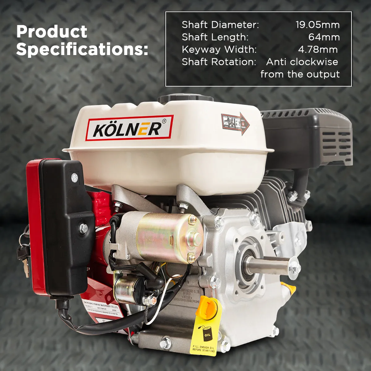 NNEDPE 7HP Horizontal Key Shaft Q Type Petrol ENGINE - Electric Start