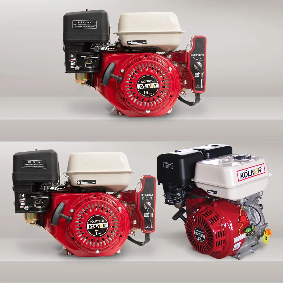 NNEDPE 7HP Horizontal Key Shaft Q Type Petrol ENGINE - Electric Start