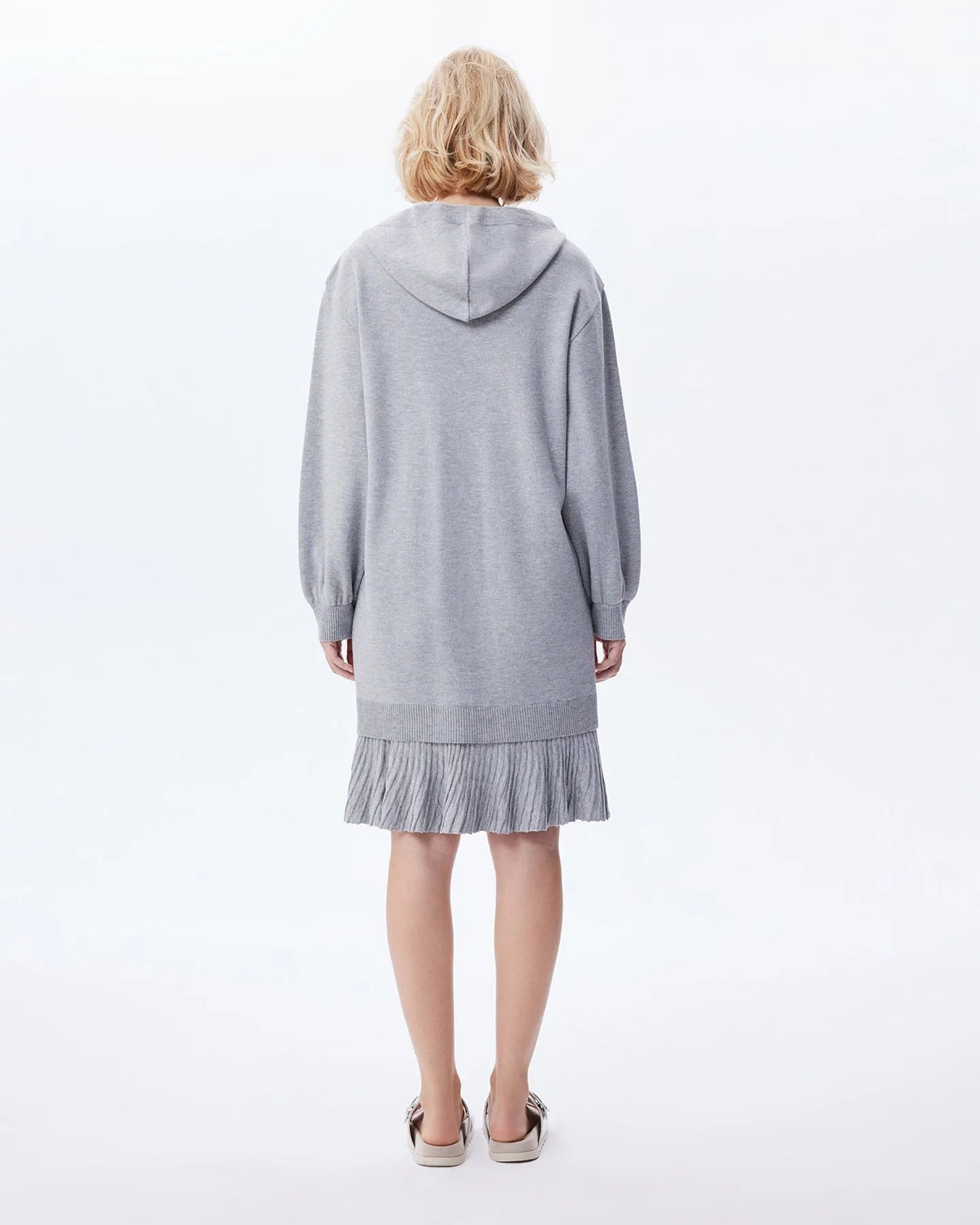 Nomia Pleated Hem Hoodie Dress