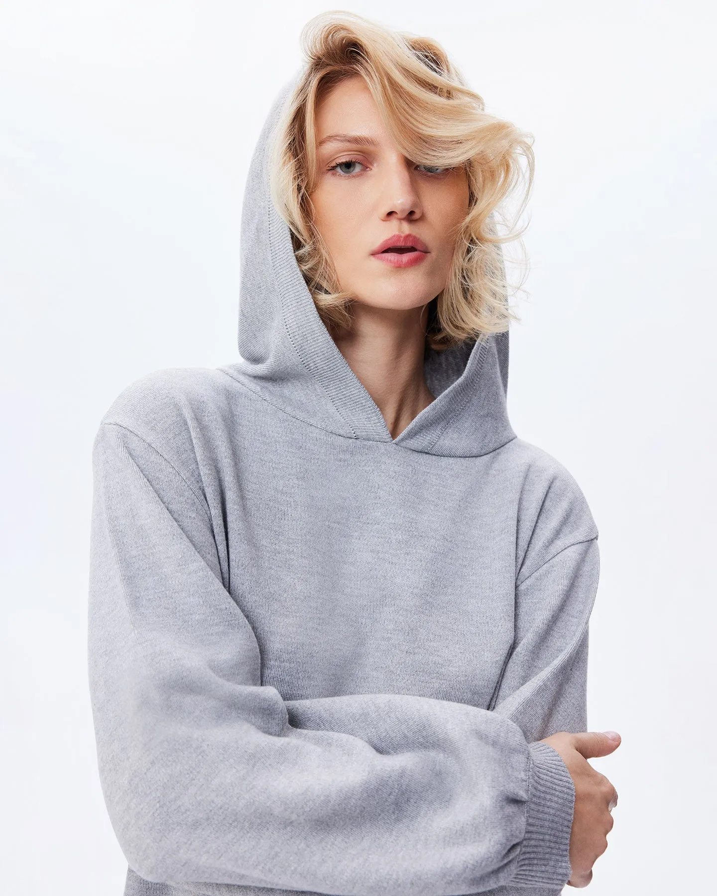 Nomia Pleated Hem Hoodie Dress