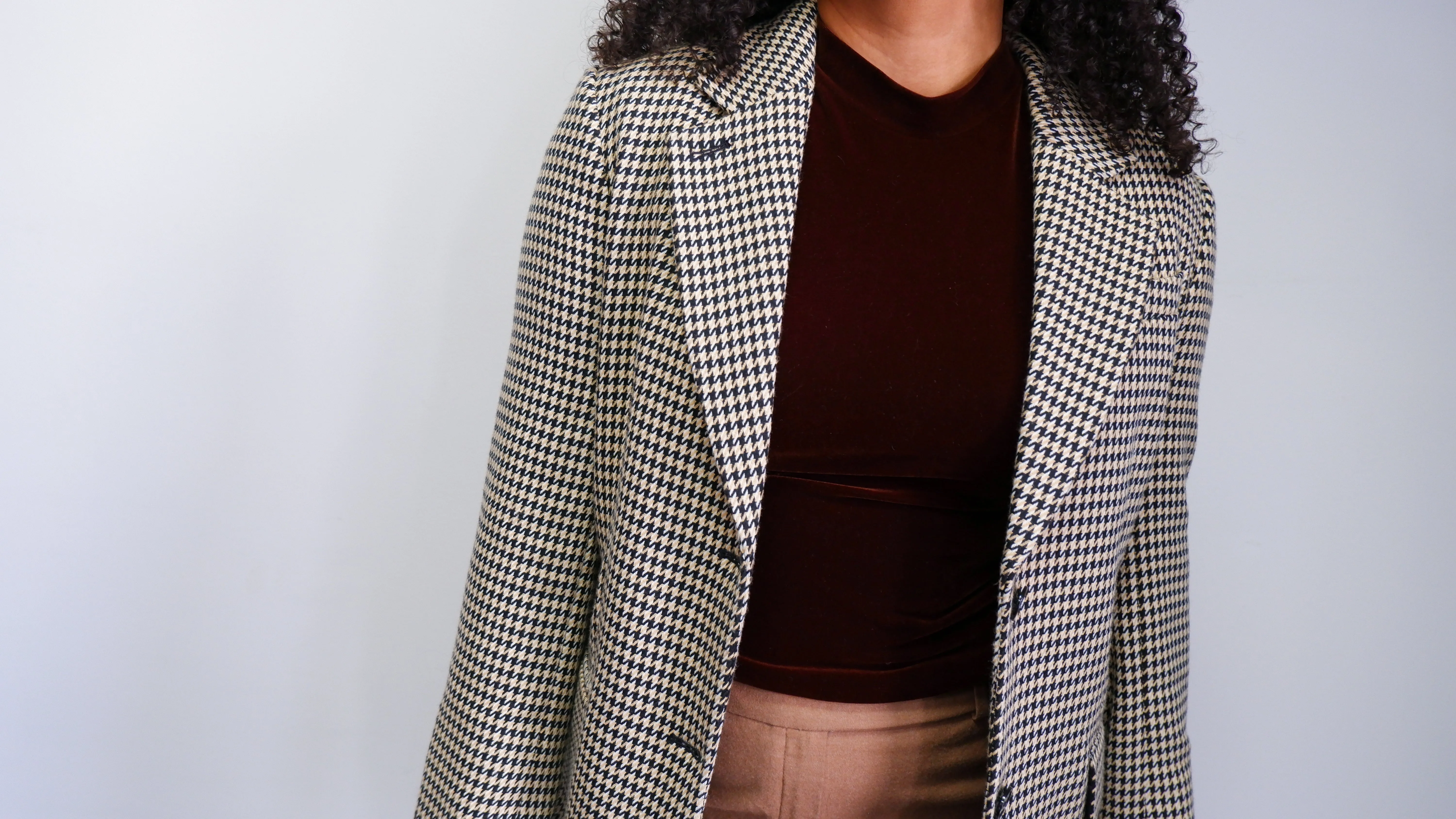 NWT Club Monaco Longline Houndstooth Blazer - M