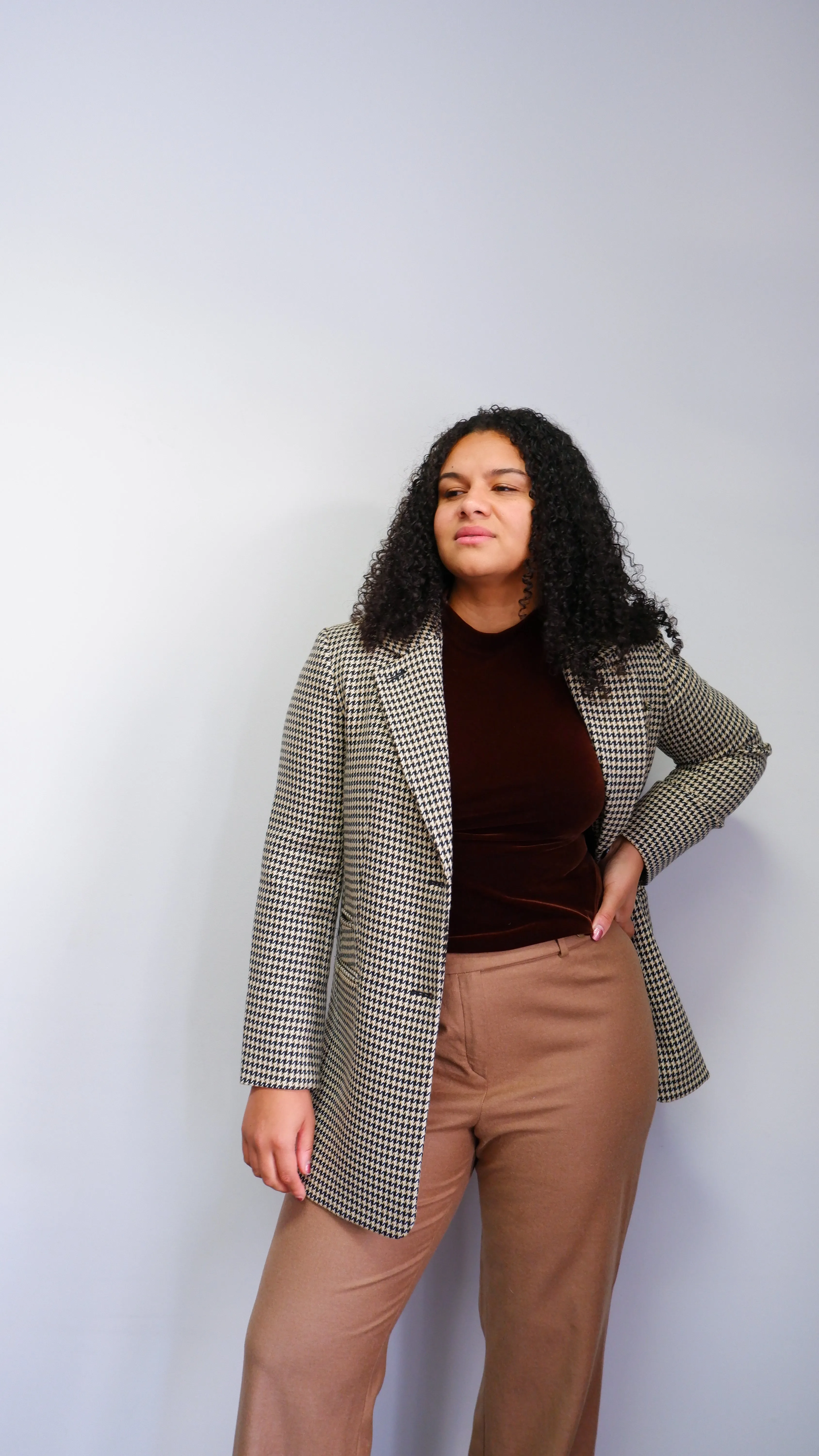 NWT Club Monaco Longline Houndstooth Blazer - M