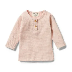 Organic Waffle Henley Top
