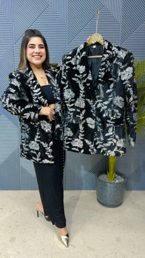 Partywear Sequin Velvet Blazer GGR918