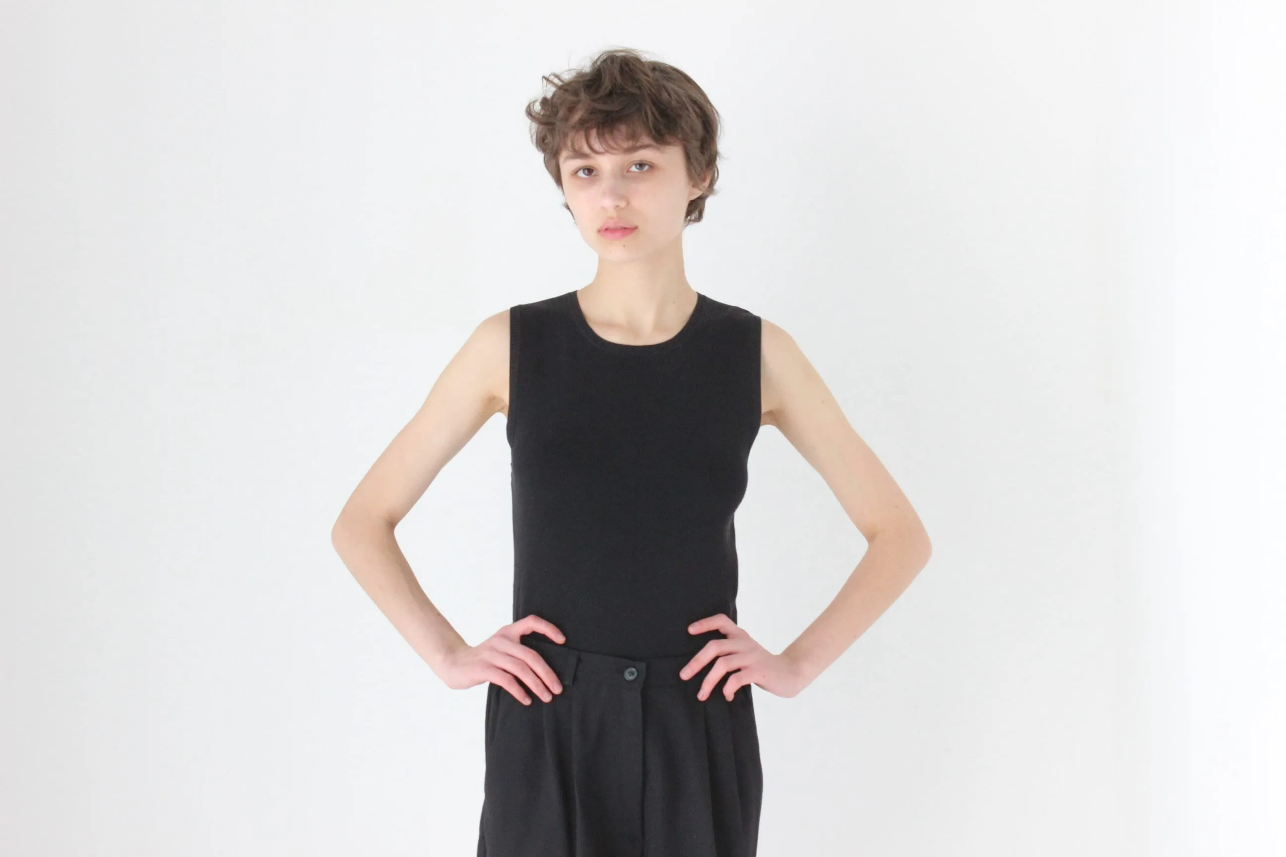 Perfect Minimal 90s Knit Tank by Equipment