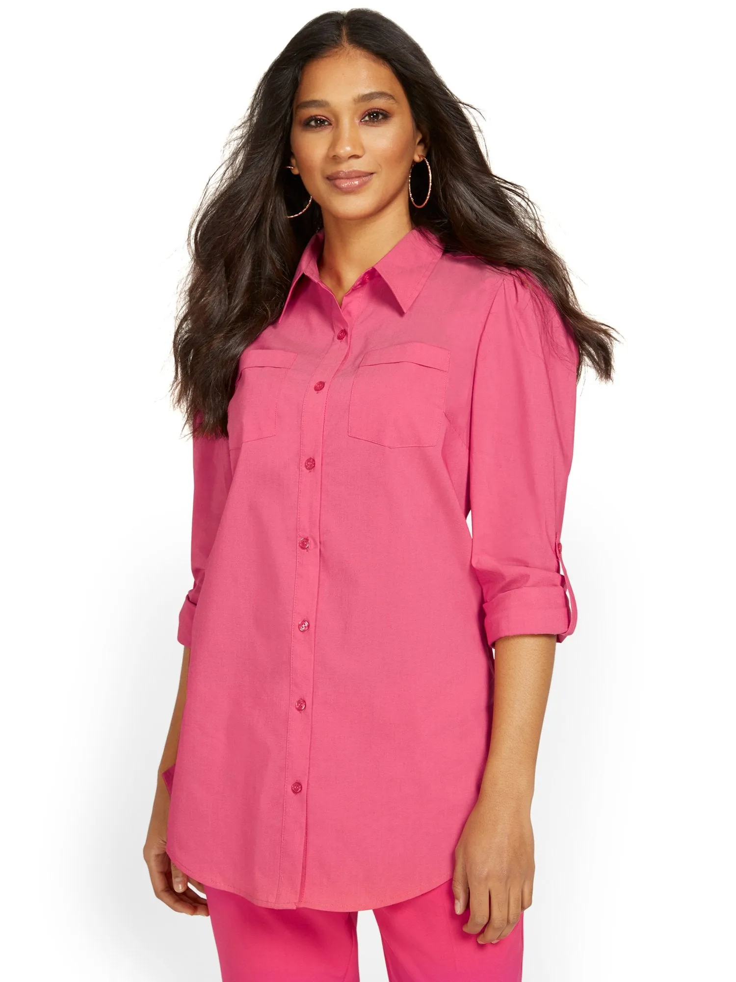 Petite Puff-Sleeve Madison Tunic Shirt
