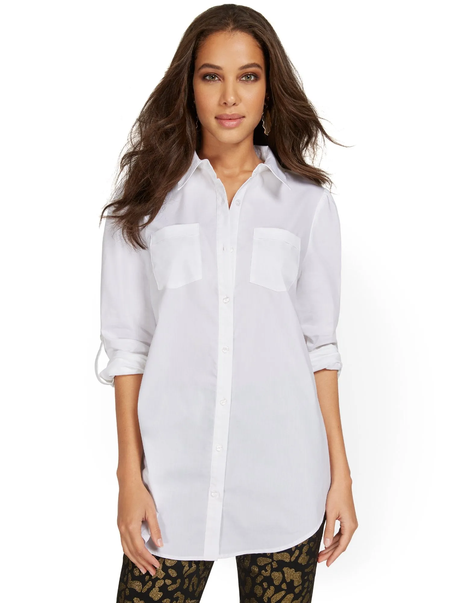Petite Puff-Sleeve Madison Tunic Shirt